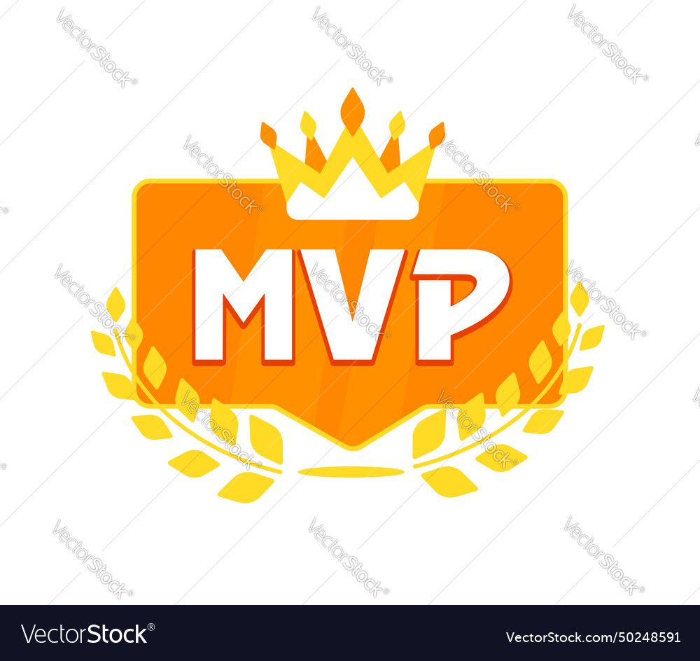 Mvp - most valuable player award golden crown Vector Image