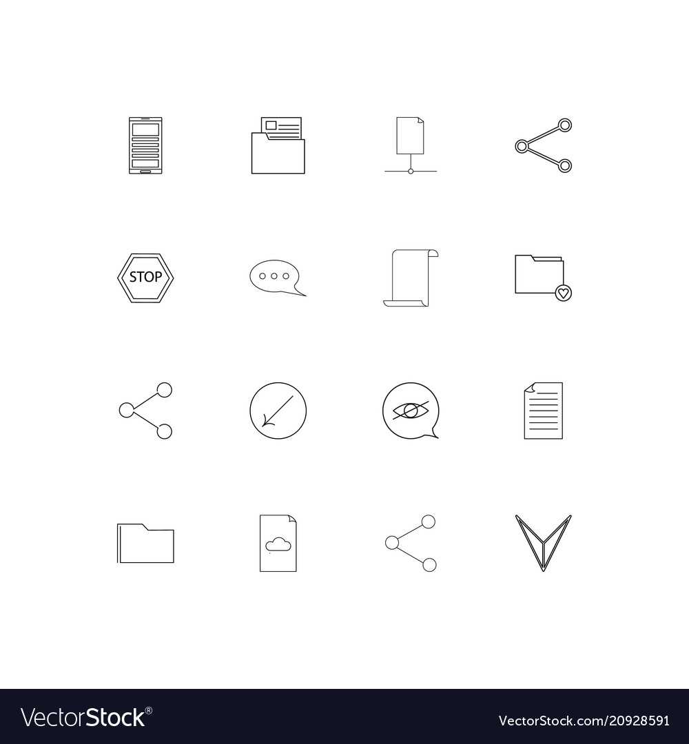 Netzwerk und Datenbank lineare dünne Symbole Set