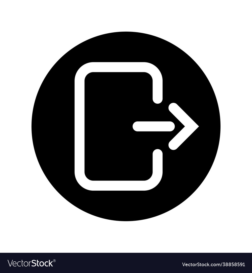 Output icon asset data upload or exit glyph vector image Output icon asset data upload or exit glyph