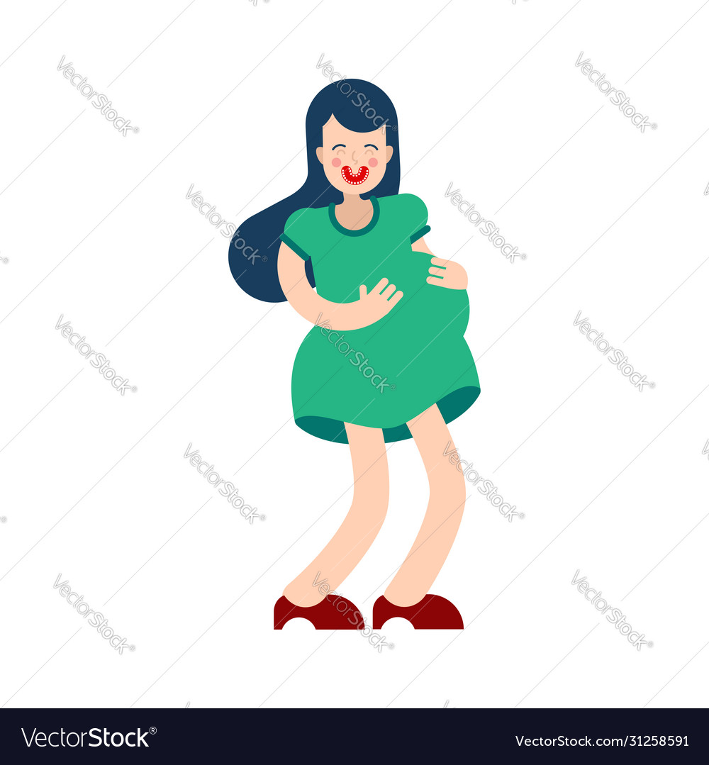 Pregnant woman isolated girl with big belly