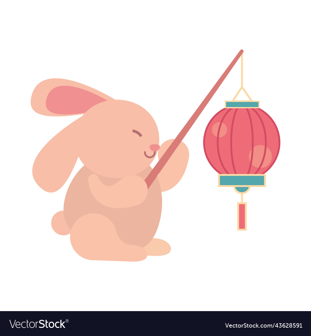 Rabbit holding lamp Royalty Free Vector Image - VectorStock