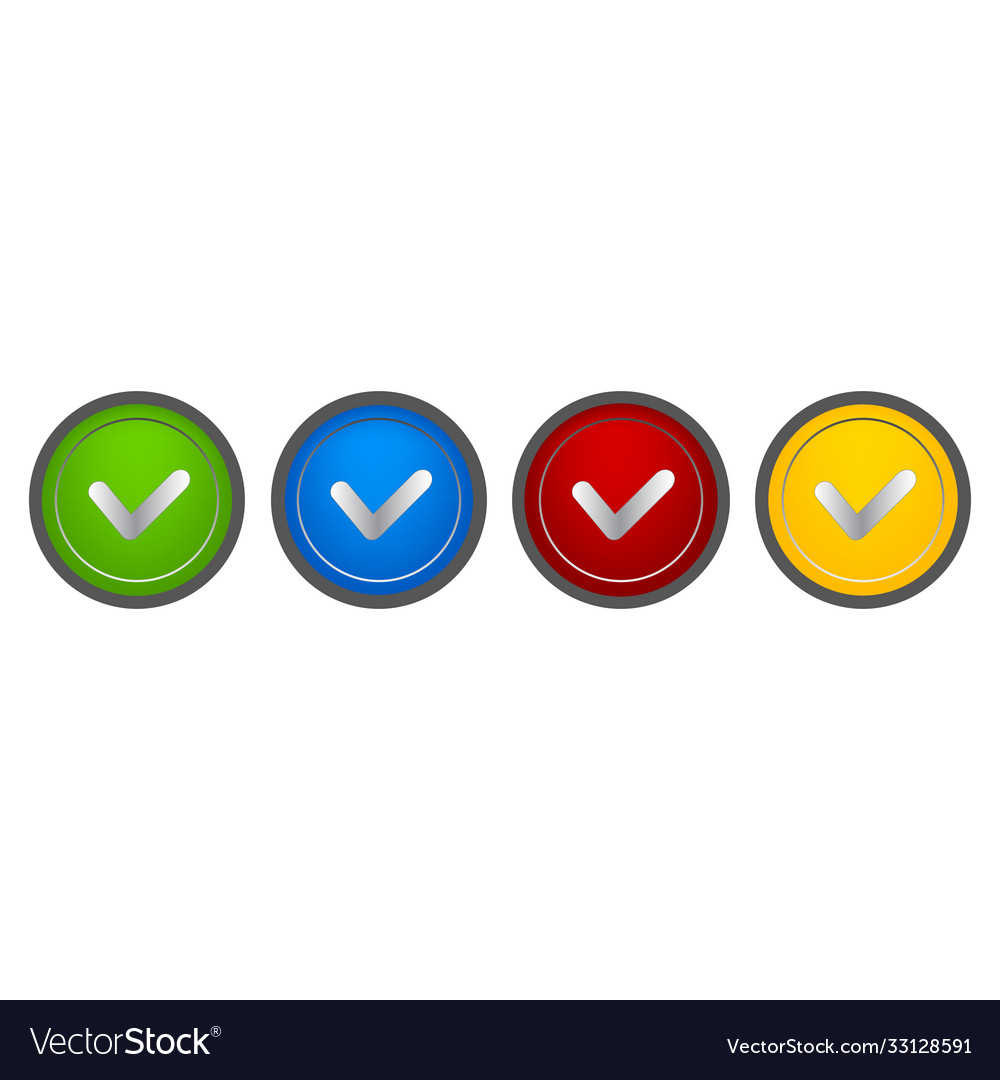 Red and green check mark icon button image