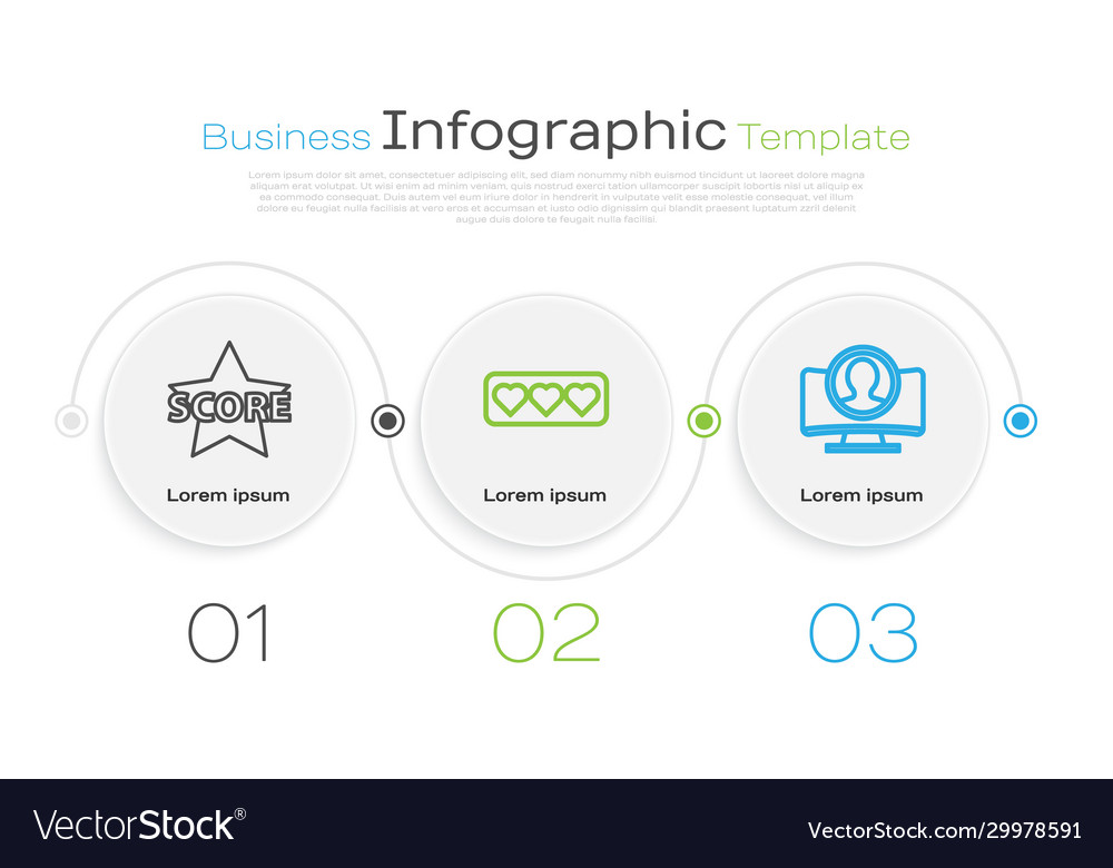 Set line star like and heart create account vector image Set line star like and heart create account