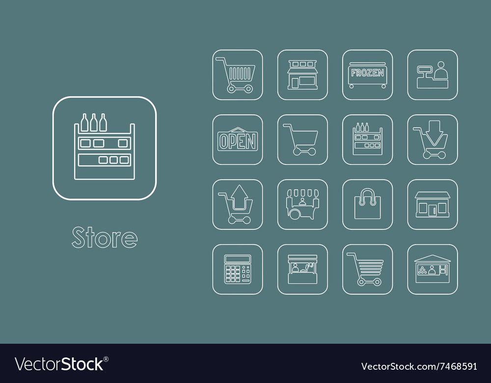 Set of store simple icons