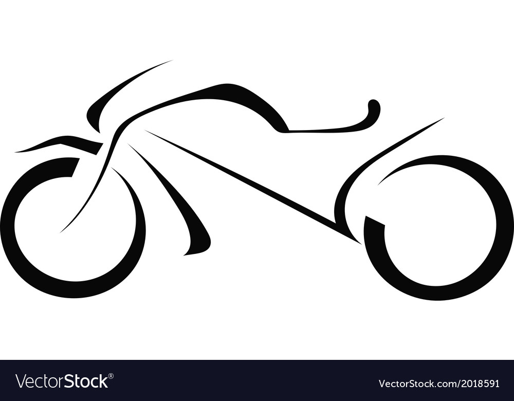 Silhouette of a motorcycle on white background