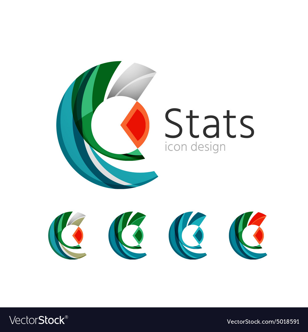 Statistics company logo set