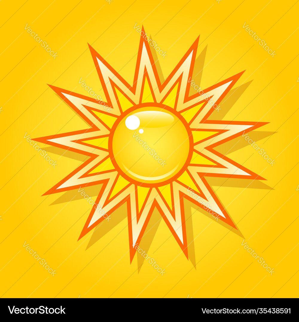 Sun in sky Royalty Free Vector Image - VectorStock