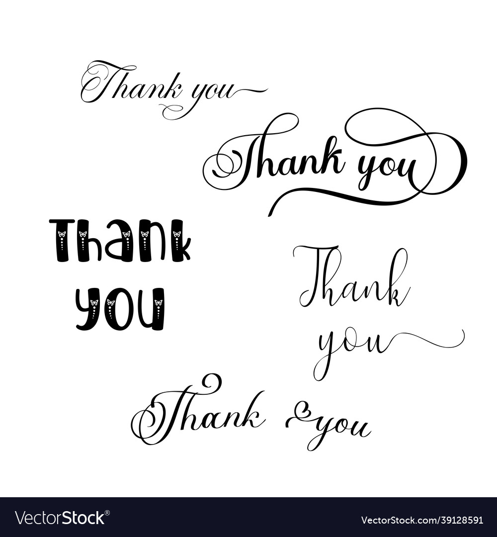 Thank you hand lettering custom handmade Vector Image