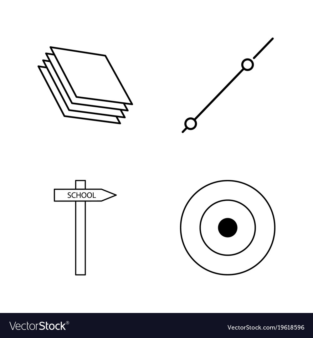 Basic content linear outline icon set