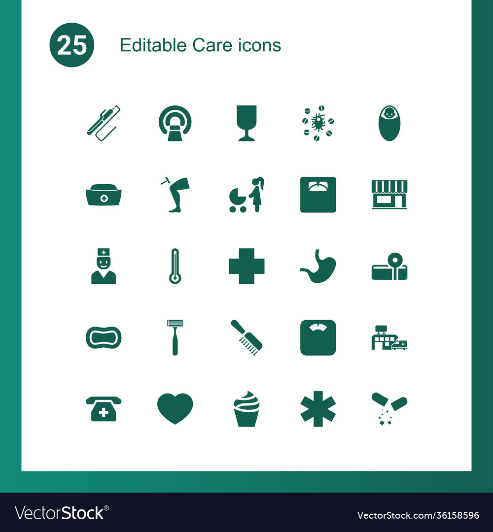 Care icons Royalty Free Vector Image - VectorStock