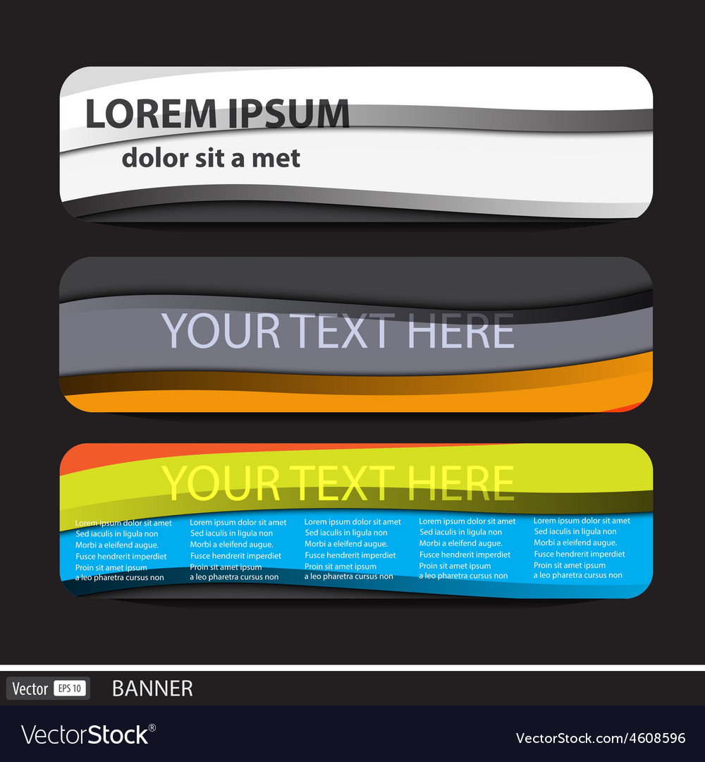 Collection Banners Modern Wave Design Colorful Bac