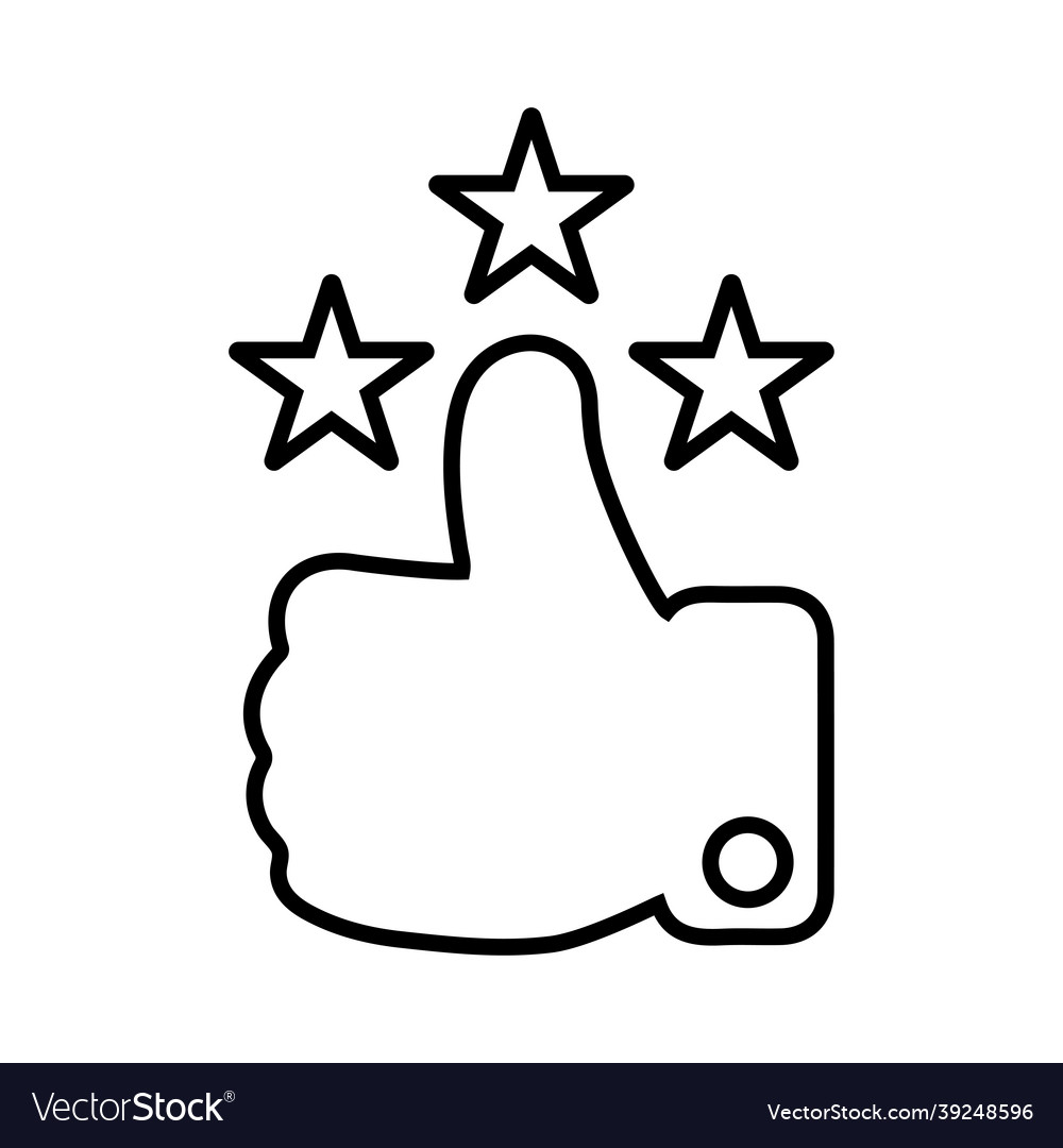 Feedback star line icon outline