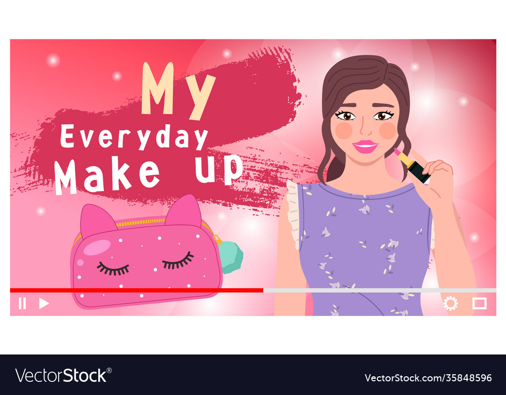 Mädchen machen Make-up Tutorial