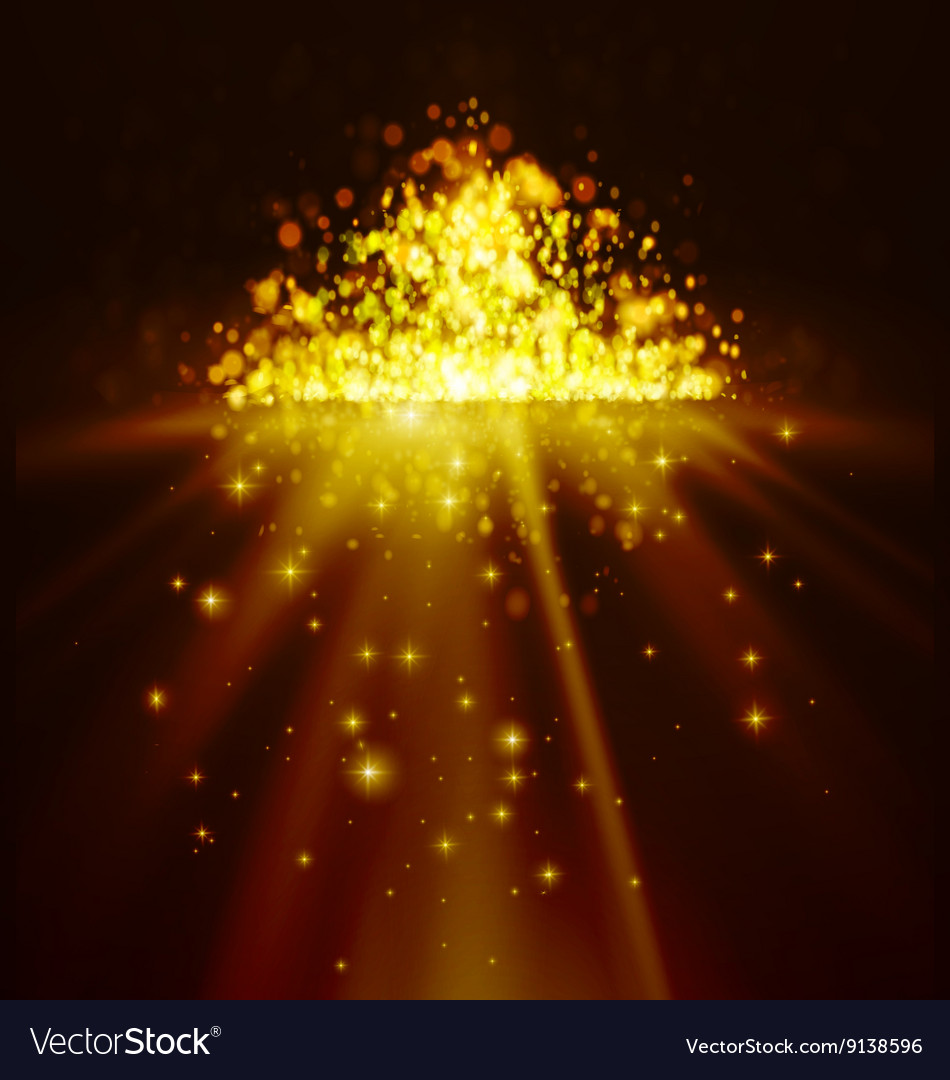 Golden Bokeh Star Background