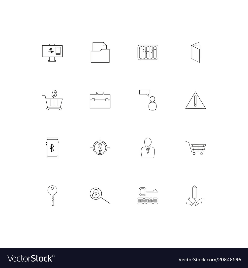 Internet of things linear thin icons set outlined