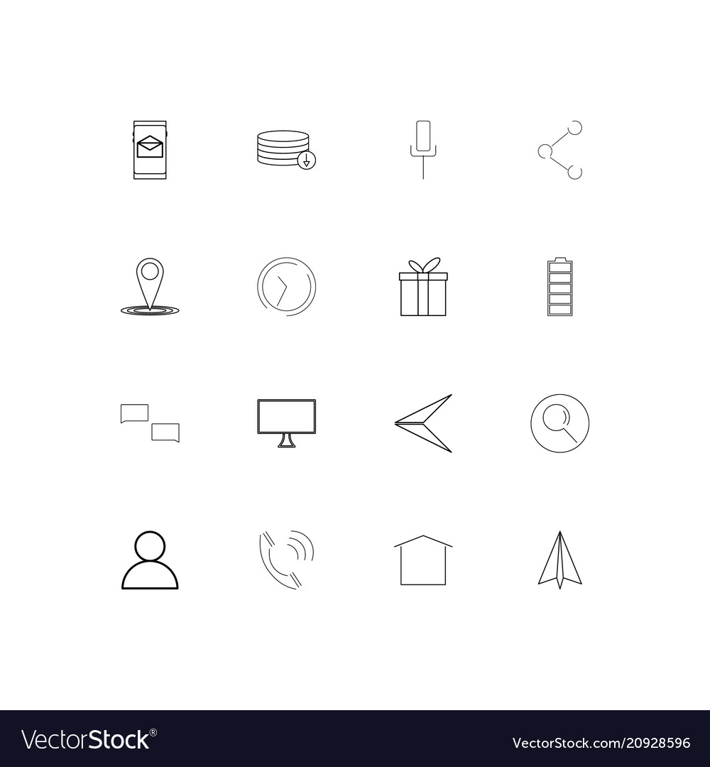 Internet of things linear thin icons set outlined