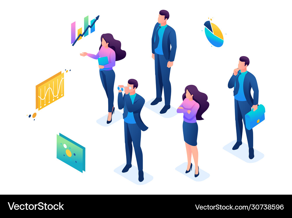 Isometric for professionals recruiting concept Vector Image