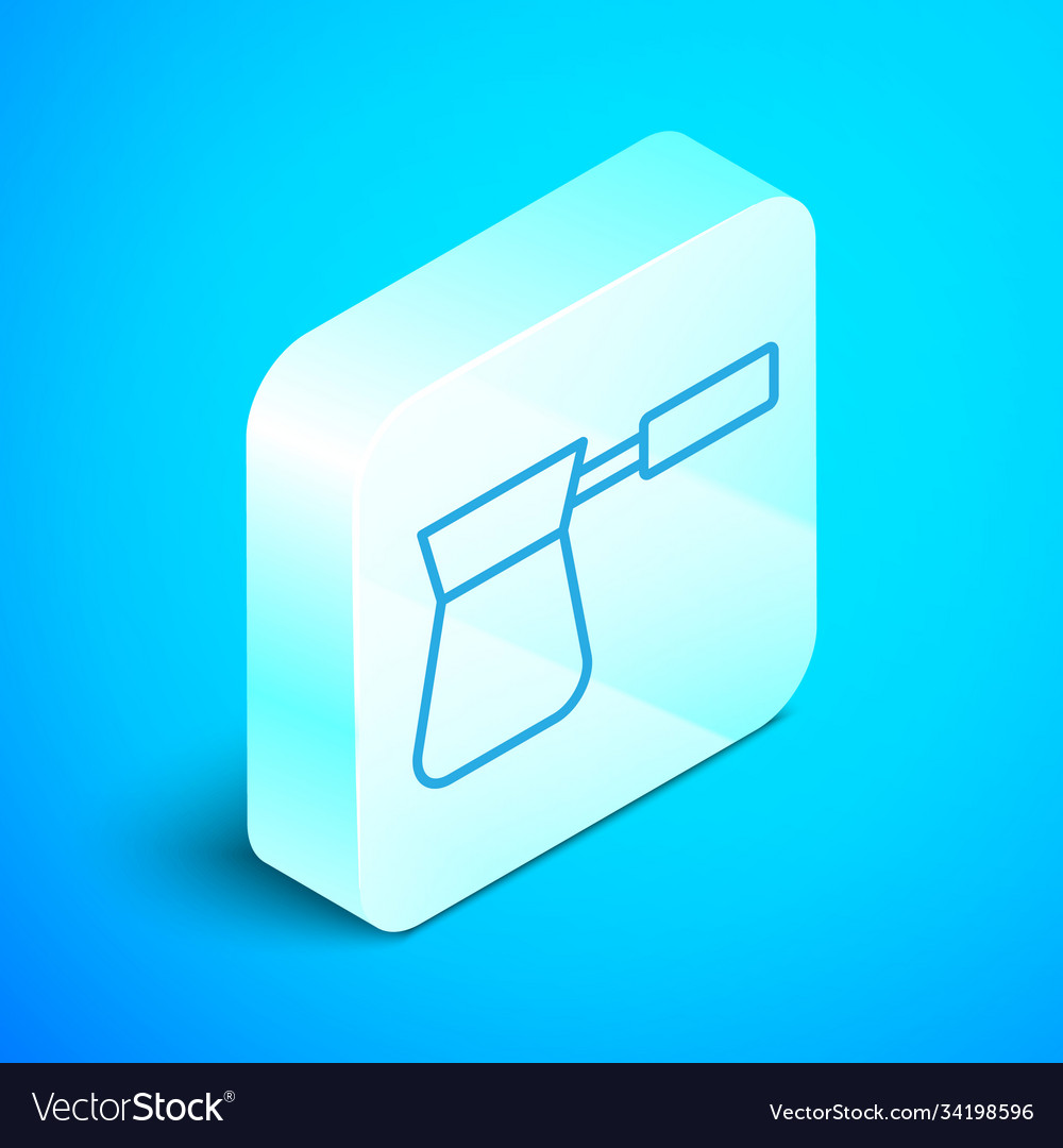 Isometric line coffee turk icon isolated on blue vector image Isometric line coffee turk icon isolated on blue