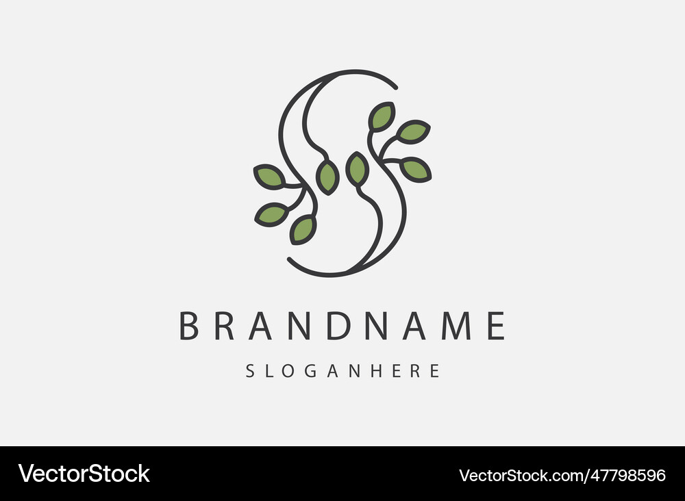 Letter s leaf Royalty Free Vector Image - VectorStock