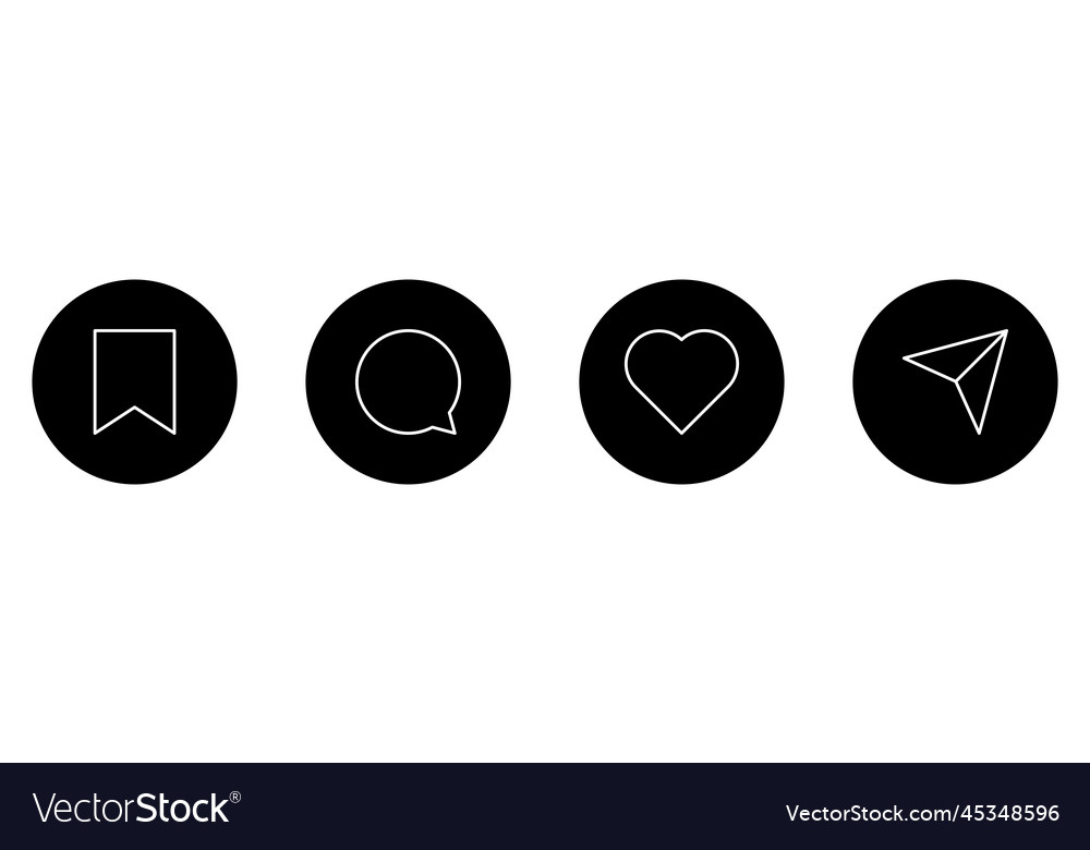 Like comment share and save icons Royalty Free Vector Image