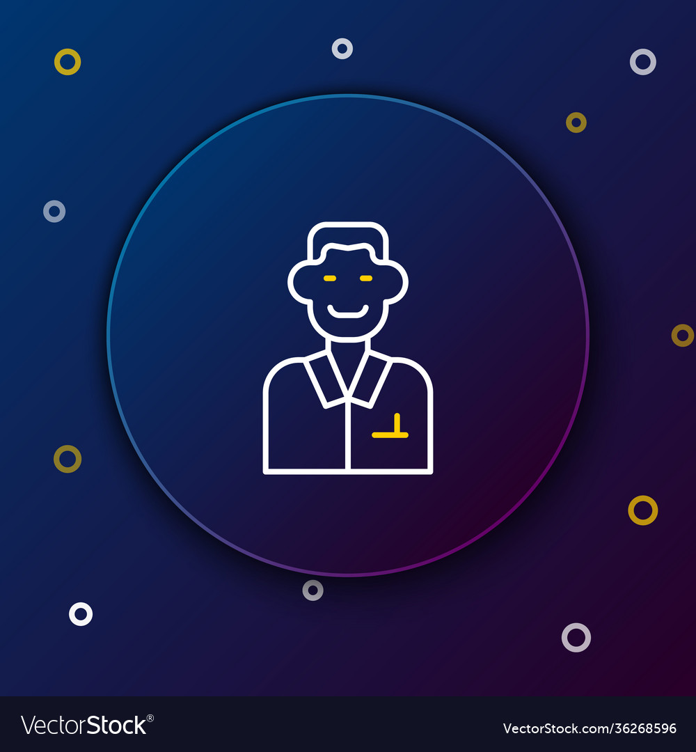 Line trader icon isolated on blue background vector image Line trader icon isolated on blue background