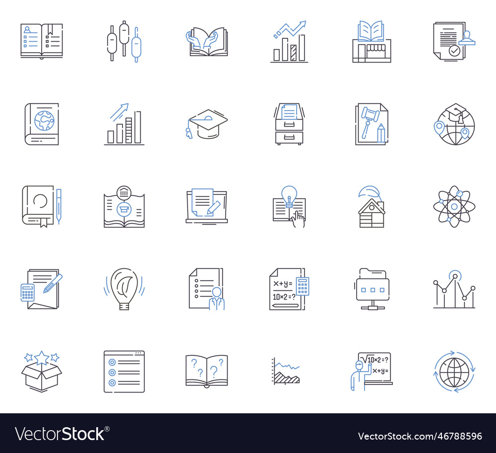 Linguistic analysis line icons collection phtics vector image Linguistic analysis line icons collection phtics