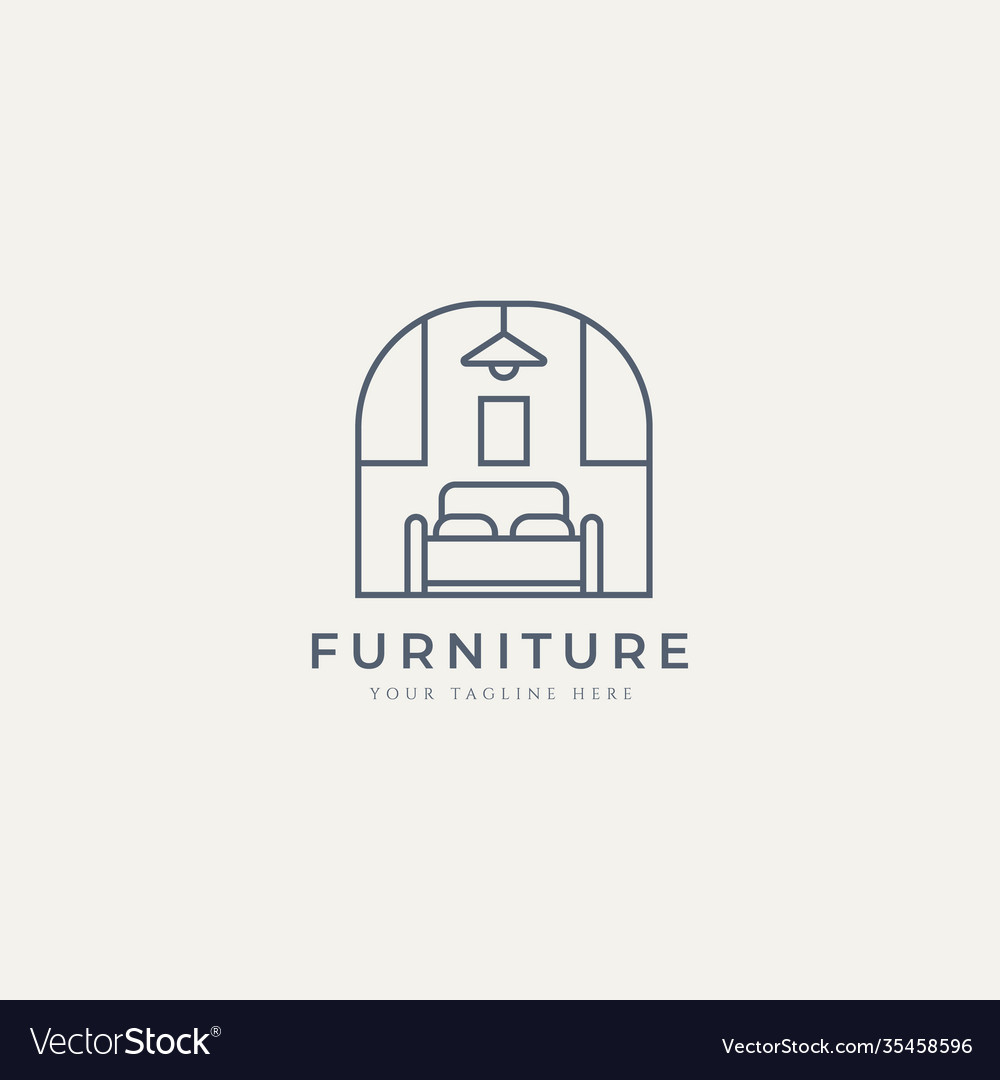 Minimalist bedroom logo icon design image Vector Image