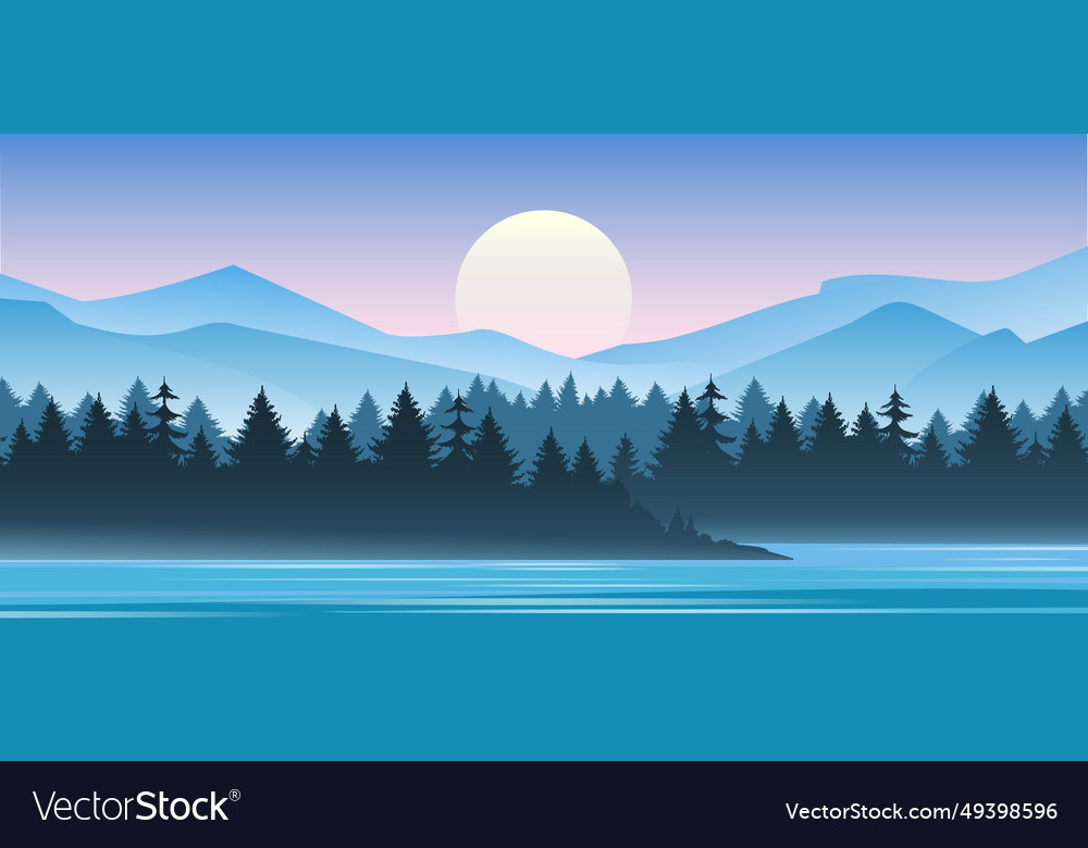 Mountain morning landscape Royalty Free Vector Image