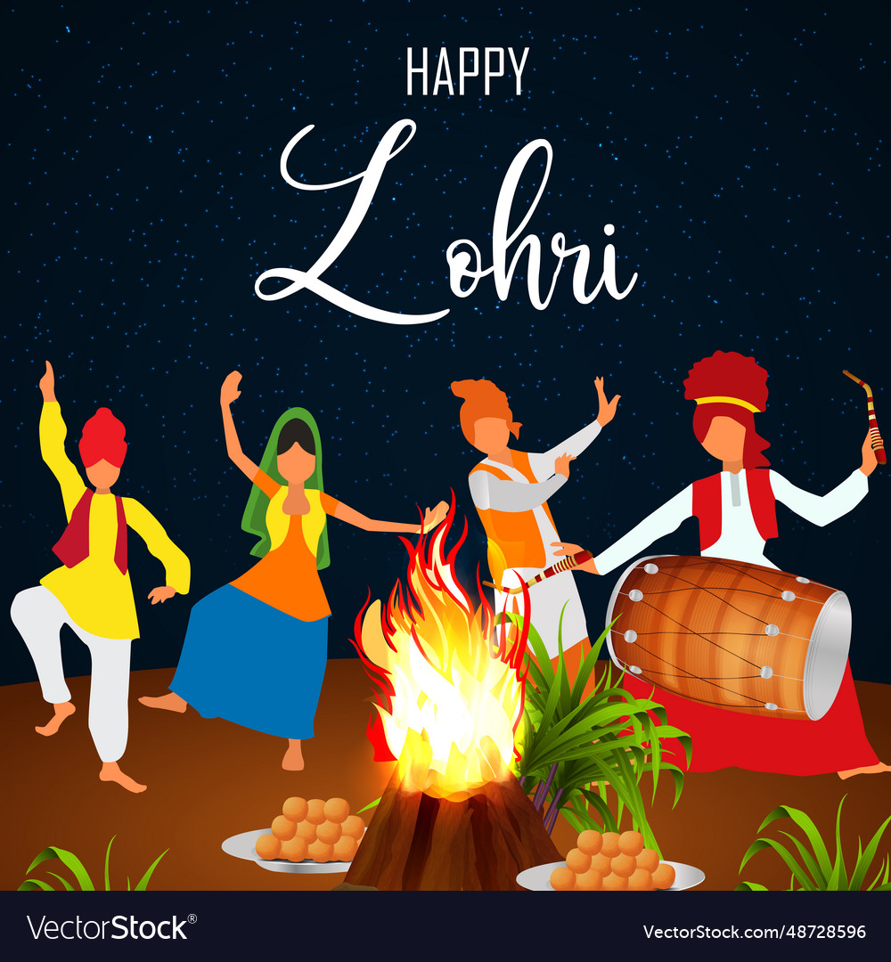 Poster of happy lohri festival Royalty Free Vector Image