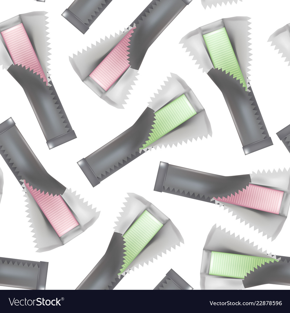 Realistic detailed 3d chewing gum sticks seamless vector image Realistic detailed 3d chewing gum sticks seamless