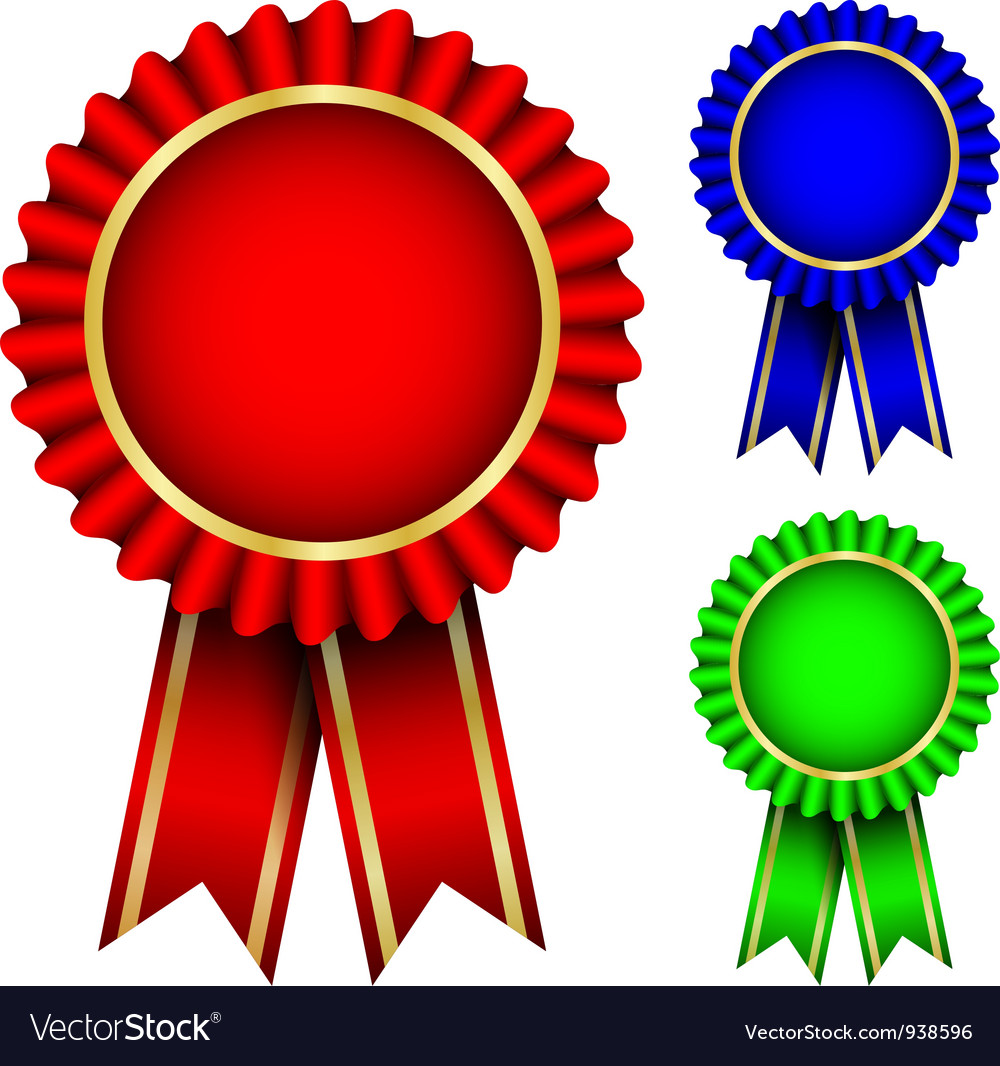 Red blue and green badges Royalty Free Vector Image