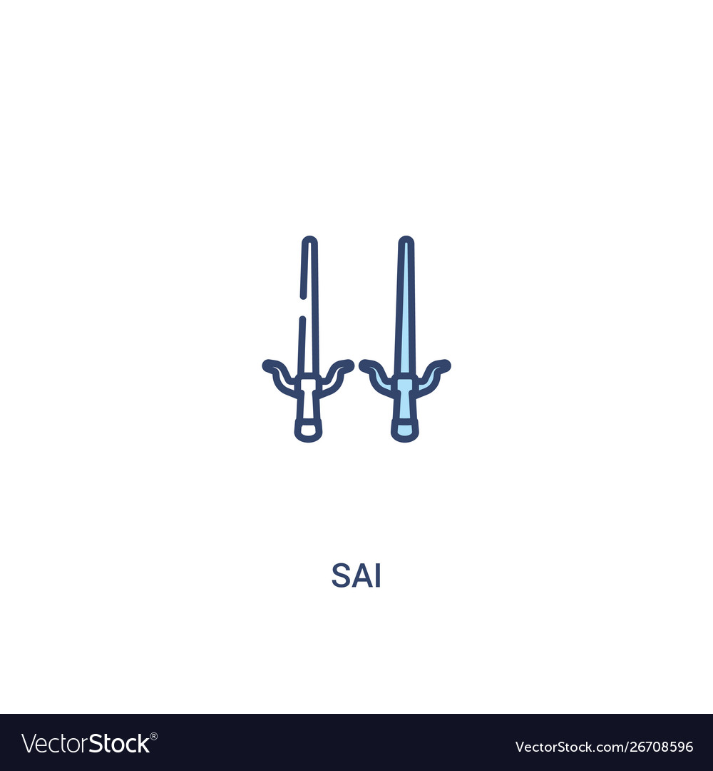 Sai concept 2 colored icon simple line element vector image Sai concept 2 colored icon simple line element