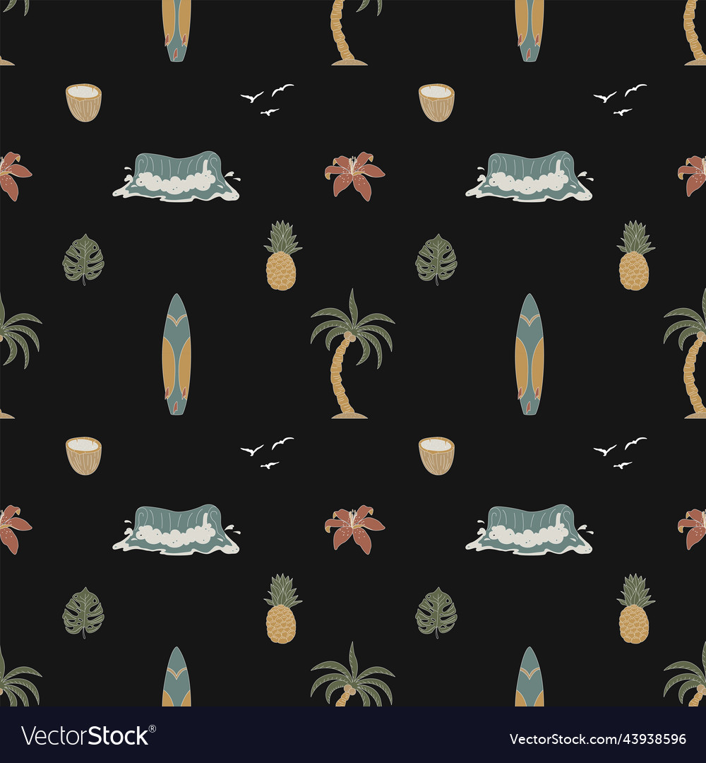 Seamless pattern with hand-drawn elements Vector Image Seamless pattern with hand-drawn elements