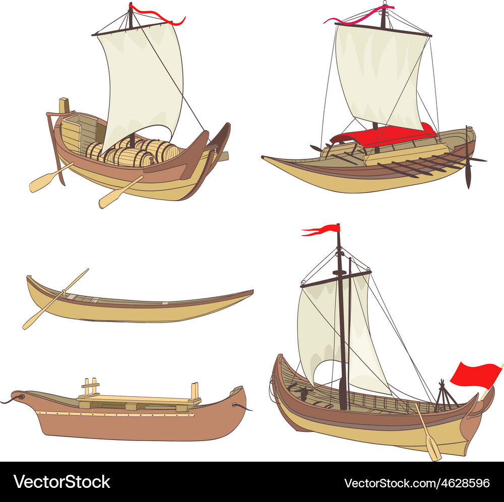 Ship set Royalty Free Vector Image - VectorStock