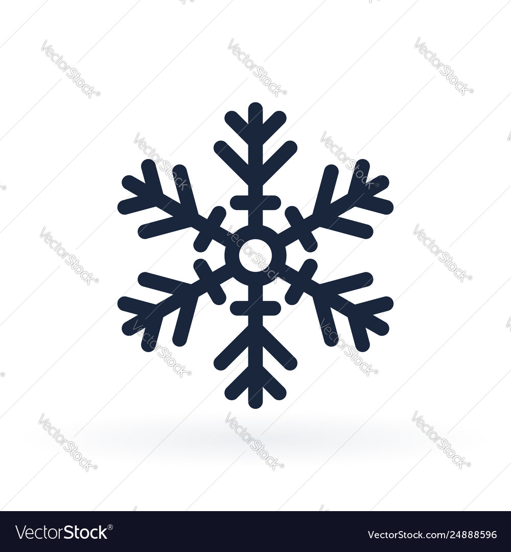 Simple icon a snowflake in line style vector image Simple icon a snowflake in line style