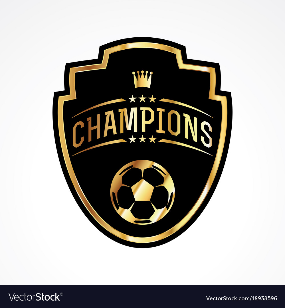 Soccer champion logo Royalty Free Vector Image