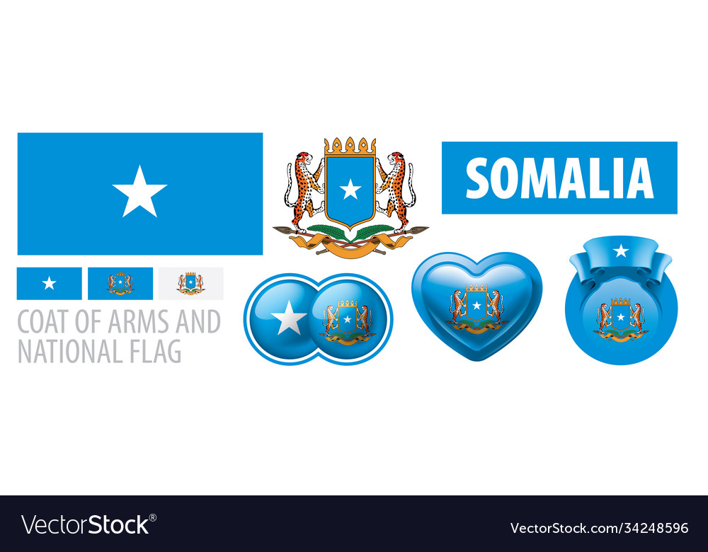 Somalia Coat of Arms & National Flag