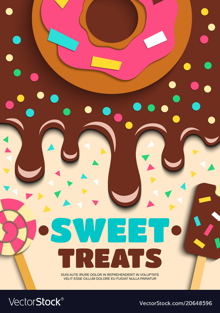 Sweets desserts bakery confectionery poster Vector Image