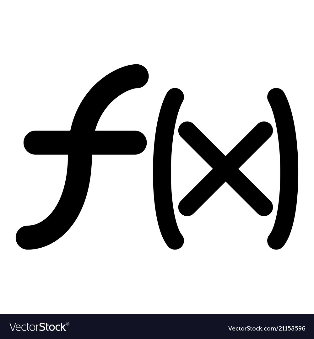 Symbol function icon black color flat style