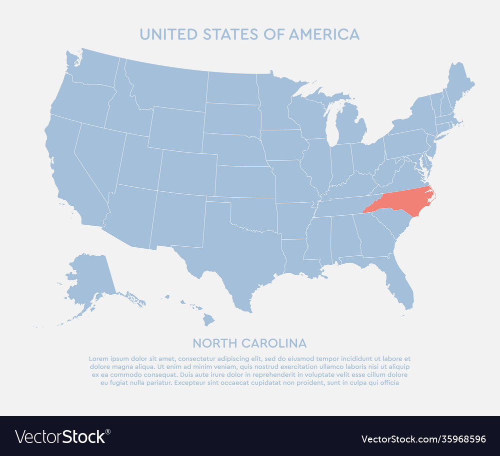 United states america north carolina - map