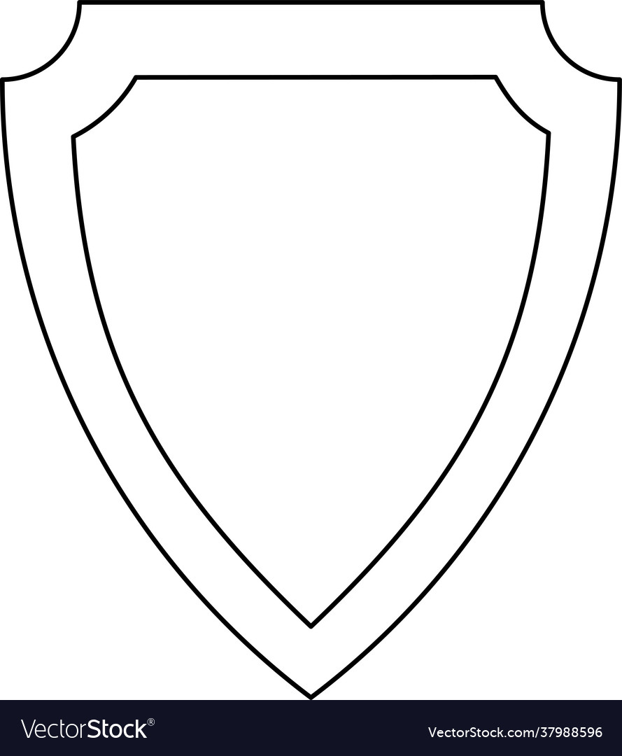 Weapon icon shield line one color vector image Weapon icon shield line one color