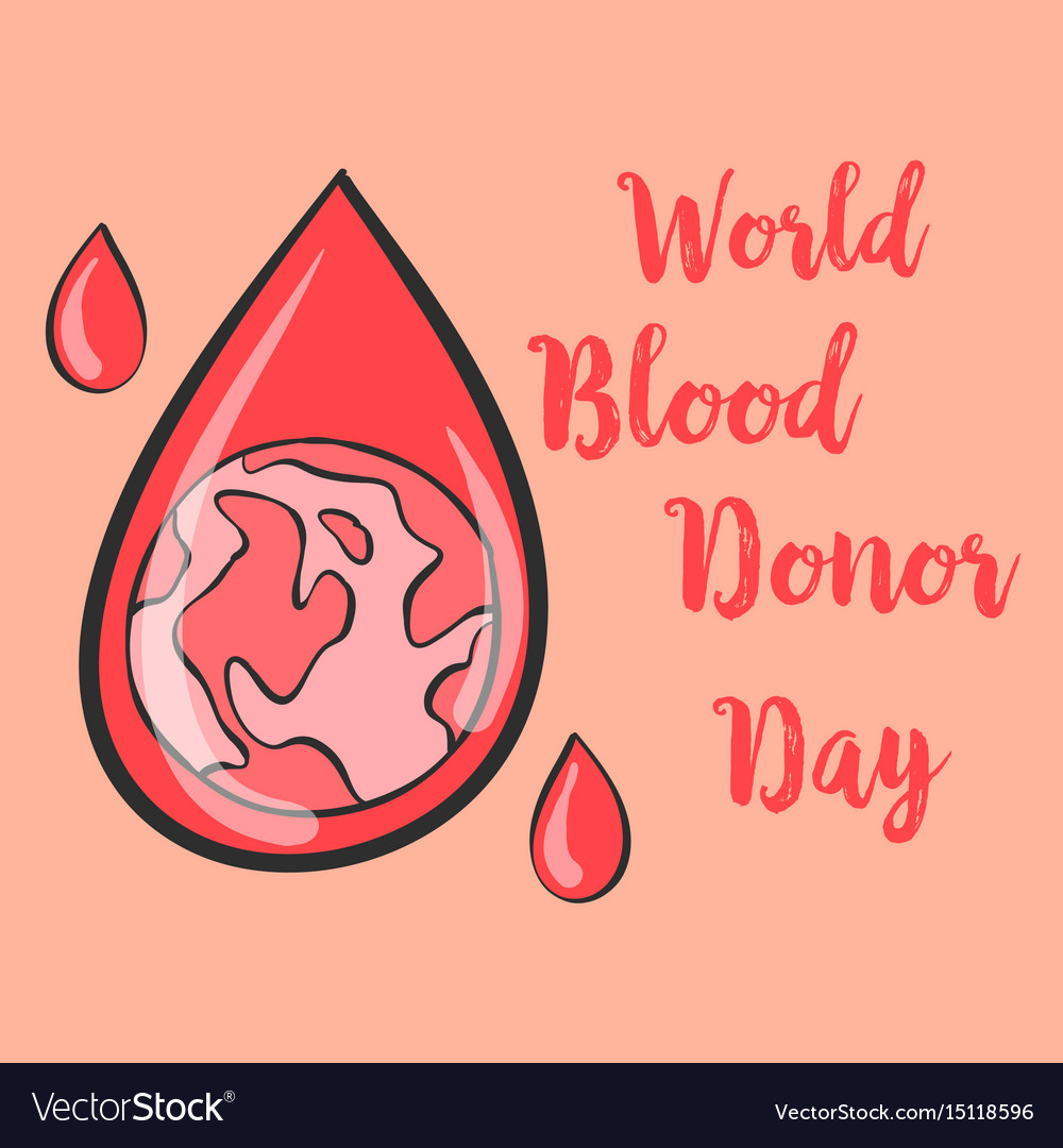 World blood donor day design doodles