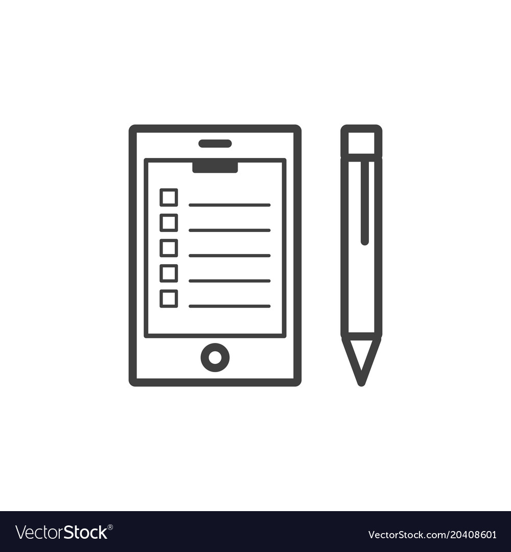 A phone icon with blank on the screen and pen