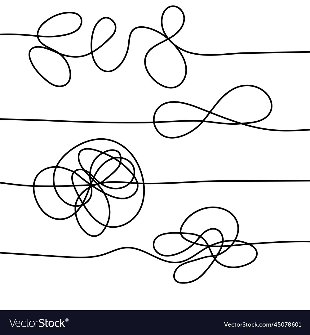 Abstract tangled texture random chaotic lines vector image Abstract tangled texture random chaotic lines