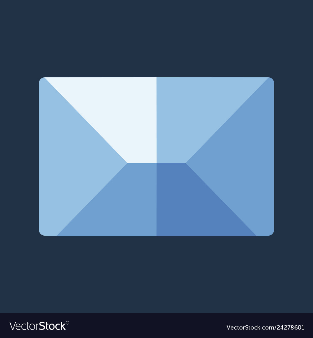 Blue flat icon message envelope object Vector Image Blue flat icon message envelope object