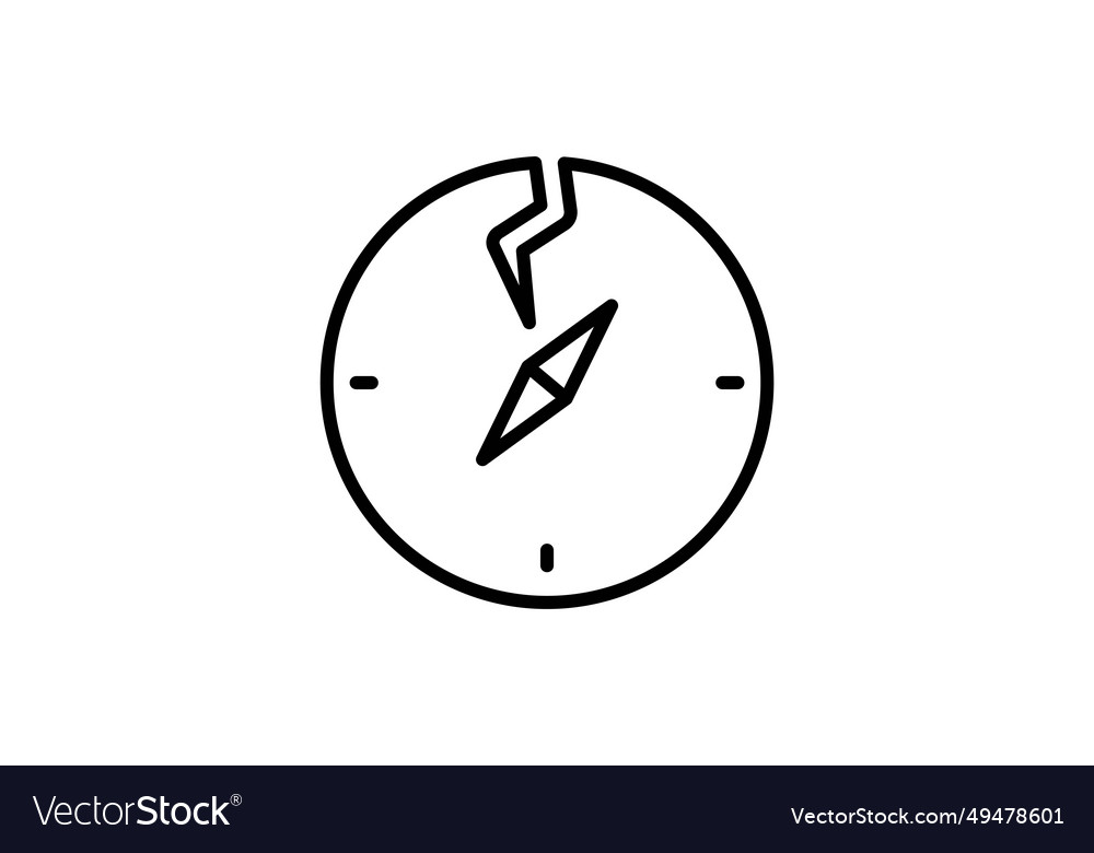 Broken compass icon confusion in navigation vector image Broken compass icon confusion in navigation