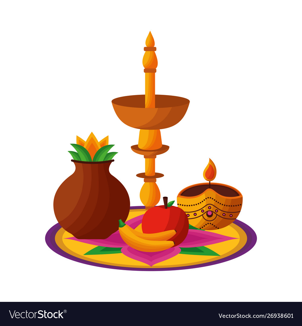 Clay pot onam celebration design Royalty Free Vector Image