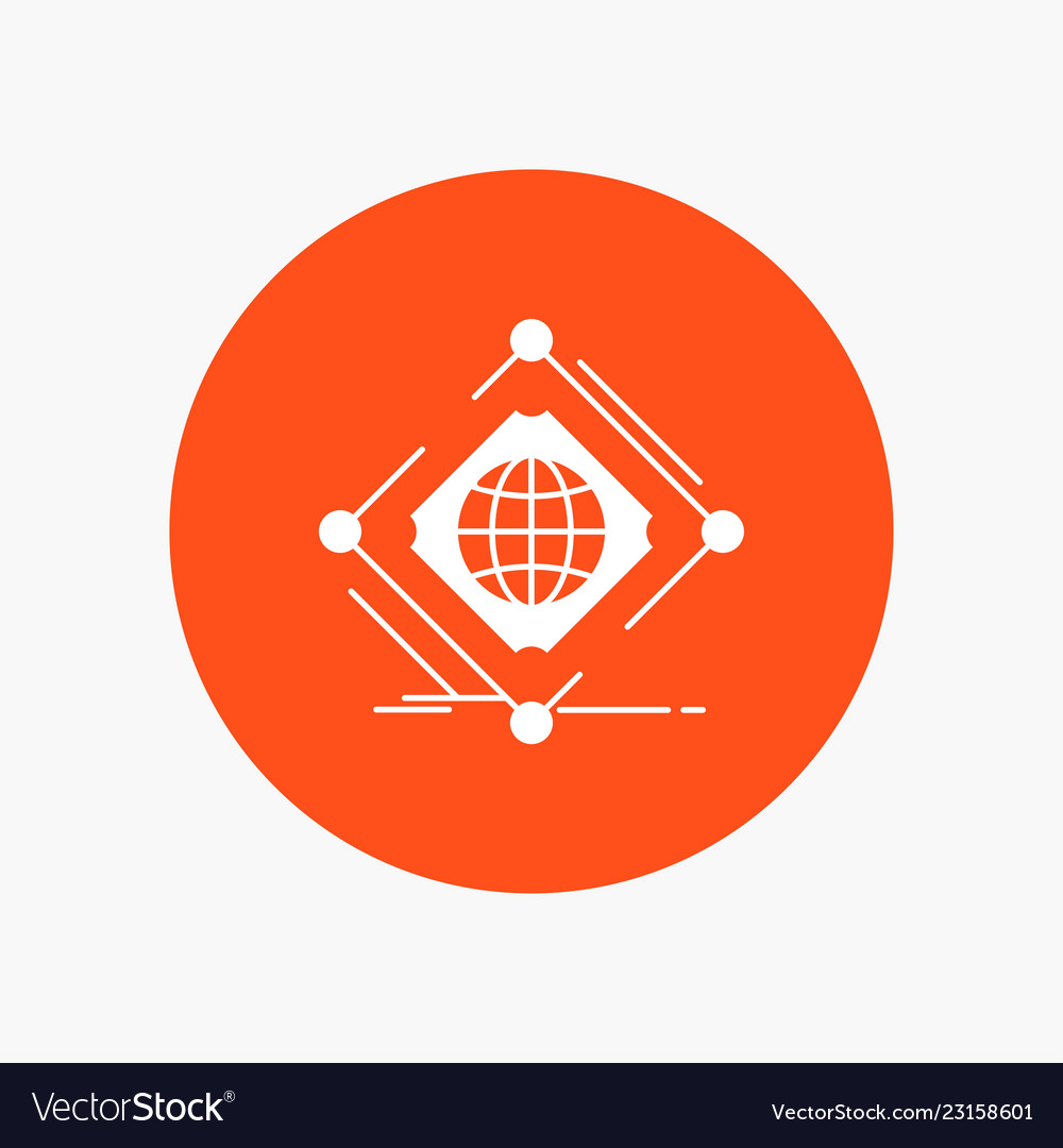 Complex global internet net web white glyph icon vector image Complex global internet net web white glyph icon