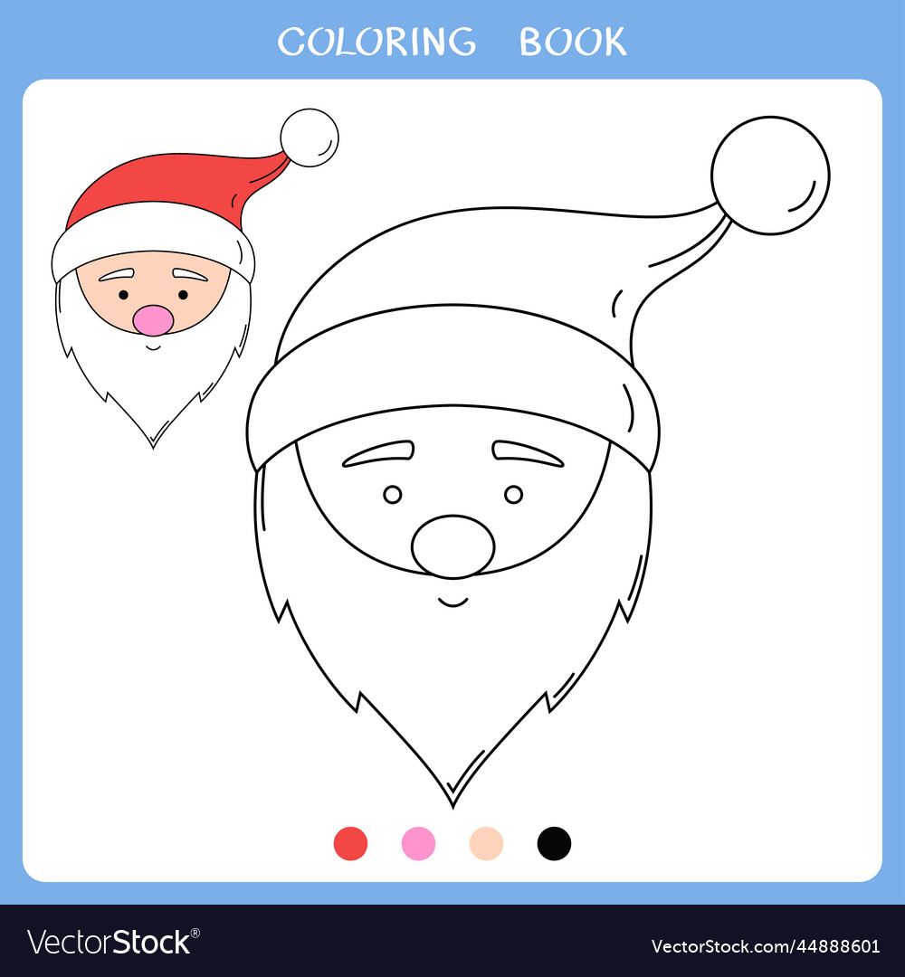 Cute santa claus for coloring book Royalty Free Vector Image