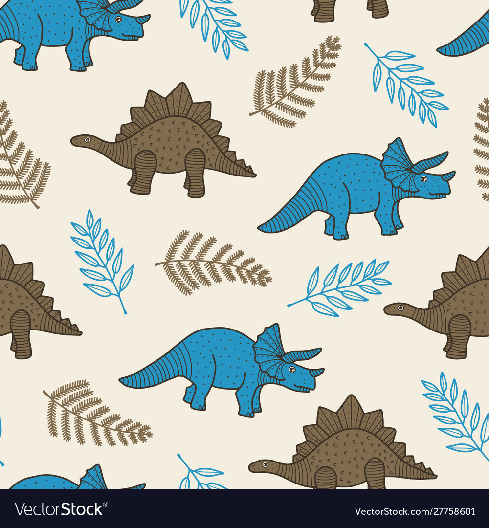 Dino Leaf Seamless Pattern